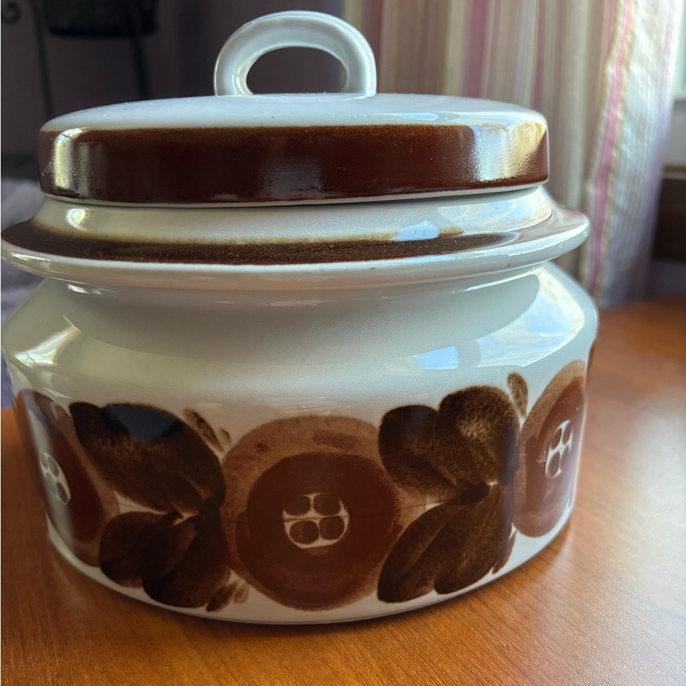 Arabia Finland Rosmarin Brown Anemone Soup Tureen & Casserole Hand Signed MCM - Picture 3 of 9